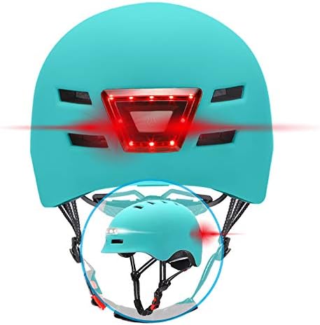 - Casco con Luci Anteriori e Posteriori integrati Colore - Blu, Dimensione - S