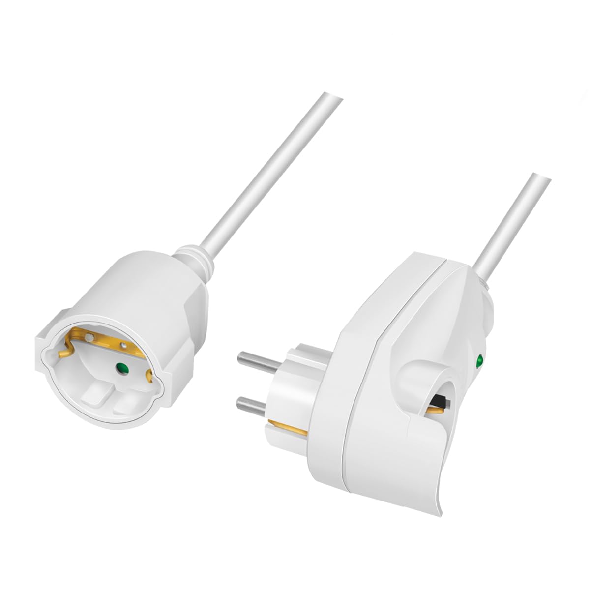 Logilink LPS275 - Power Extension Cable with Feed-Through Plug, Protective Contact (CEE 7/3), Cable Length: 3 m