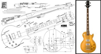 Plan of Les Paul Bass - Full Scale Print