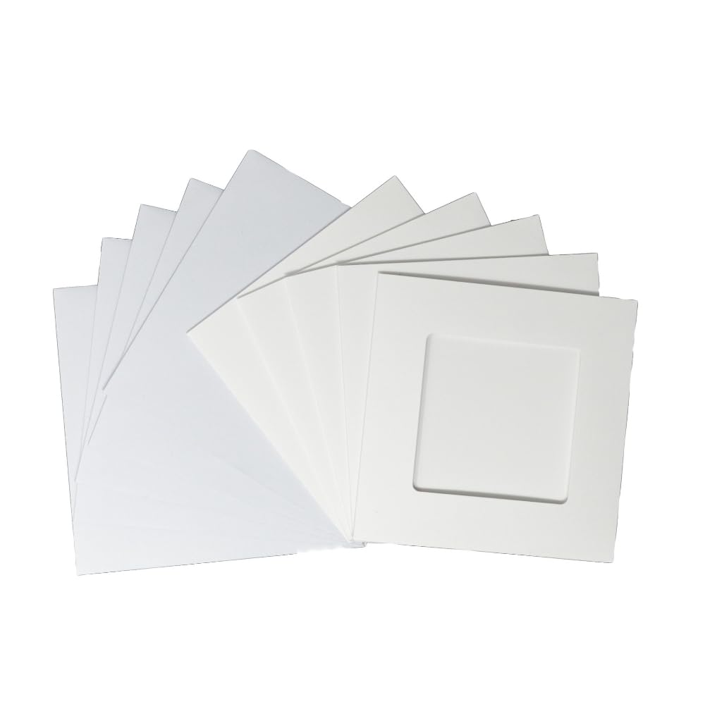 Stitchtastic Square aperture square cards - White (Pack of 5)