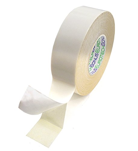 BONUS Eurotech 2BC10.01.0050/025A# Double Sided Adhesive Tape, Synthetic Rubber, Width 50 mm, Length 50 m, Thickness: 0.255 mm, White