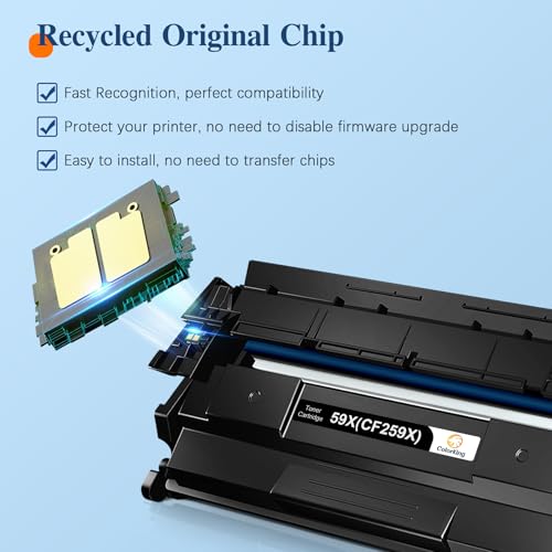 ColorKing CF259X with Chip Compatible with HP 59X CF259X 59A CF259A Toner for HP LaserJet Pro M404dn M404dw MFP M428fdw M428dw M428fdn M404n M304a M428 M404 M304 Large Capacity 100% Brand New 000P Ages, 1 Black