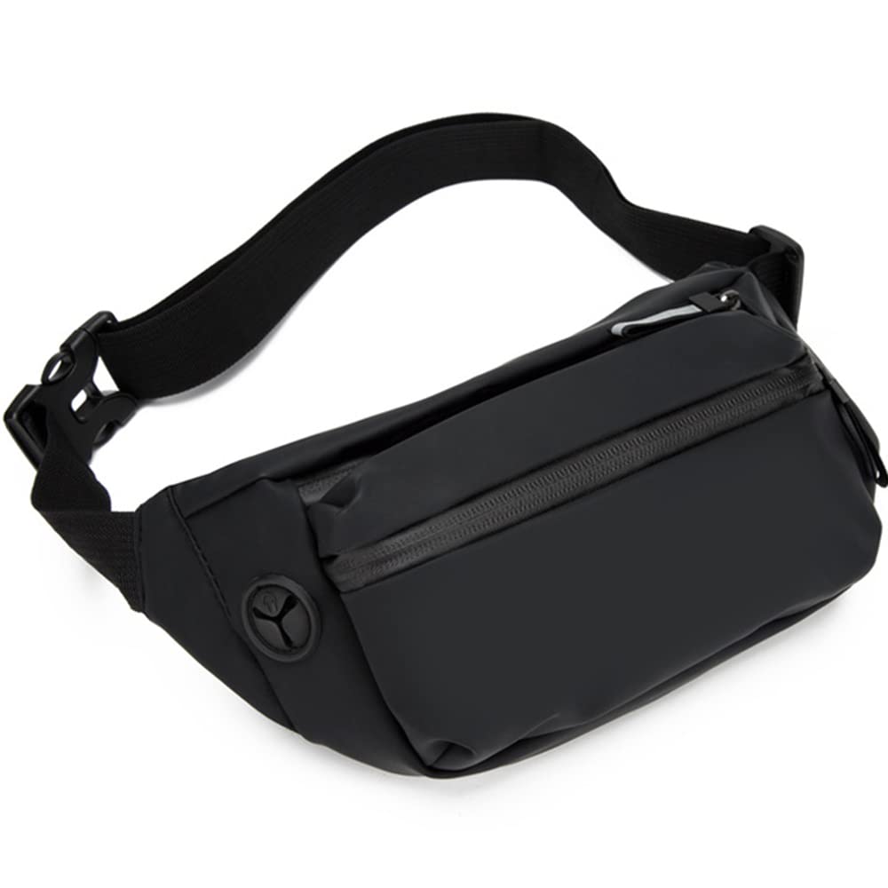 NEUSOP Bum Bag Waist Bag Women Men Sports Waterproof Mobile Phone Case Multifunctional Bum Waist Fanny Pack Suitable for Travel Worker Camping Hiking Dog Training Bicycle, Black, 18x6x13cm