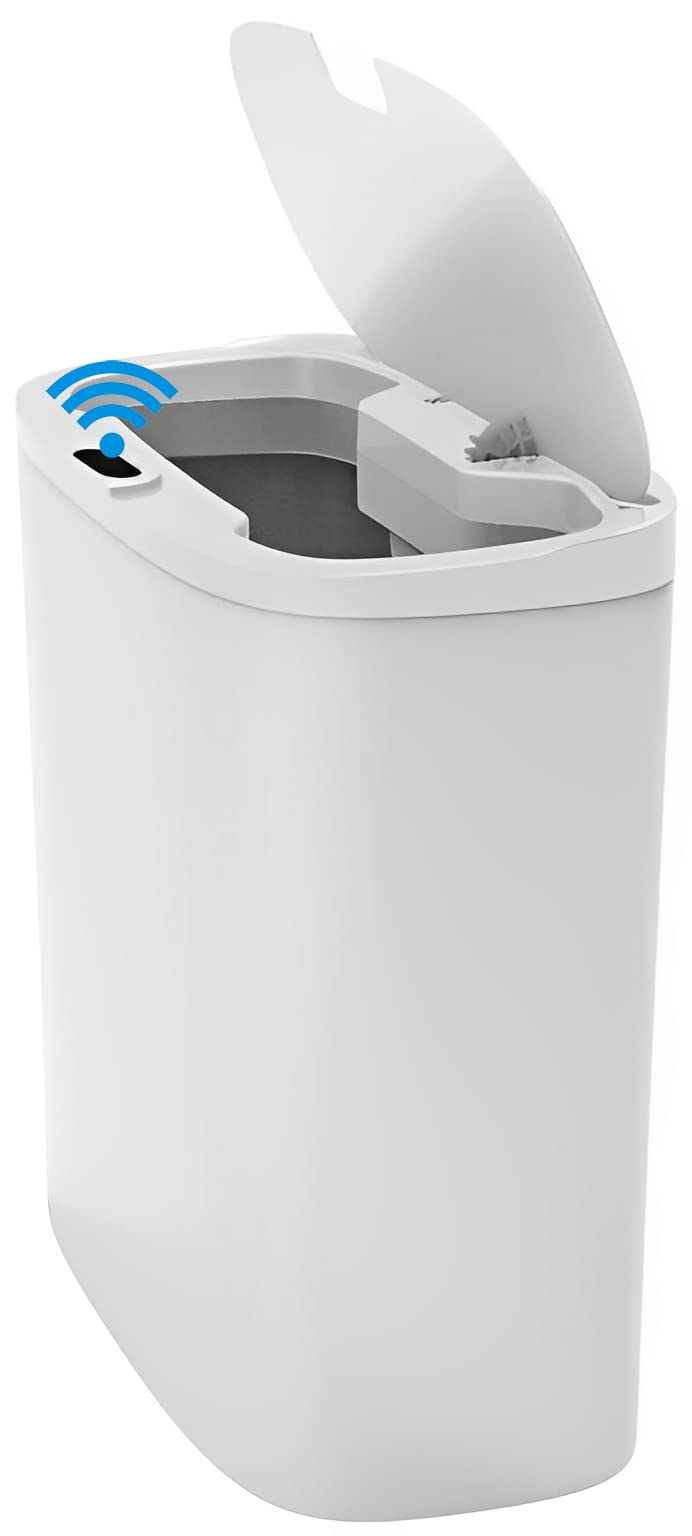 Photo 1 of ** SOLD AS IS NO RETURN/REFUNDS**
Sooyee 3.5 Gallon (13.3L) Plastic Touchless Bathroom Trash Can, White