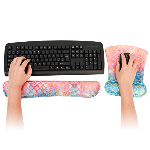2 Pack Wearable Mouse Wrist Rest With Fidget Beads - Ergonomic Support For Carpal Tunnel Relief