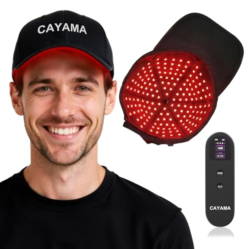 CAYAMA Red Light Hair Growth Cap for Men & Women, 528 Total Light Emitters, Rechargeable Controller, 4 Modes with Adjustable 10–20 Min Timer, At-Home Scalp Care (No Need Plug)