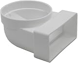 Kair Elbow Bend Adaptor 110x54mm to 100mm Rectangular to Round 90°