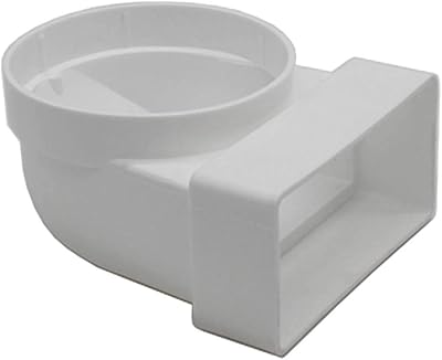 Kair Elbow Bend Adaptor 110x54mm to 100mm Rectangular to Round 90°