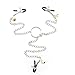 Six Styles Accessories Clamps Double Heads with Chain and Free Jewelry Bag (C Silver)