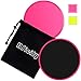 HSicily Exercise Sliders Fitness, Dual Sided Strength Slides, Gliding Discs for Full Body Workout, Core Sliders with Carry Bag, Manual 2 Pieces