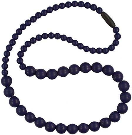 Silicone Teething Necklace for Mom to Wear - Color Navy - Our teething beads are made from 100% food grade silicone and are free of heavy metals, PVC and BPA free.