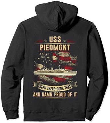Unisex USS Piedmont (AD-17) Pullover Hoodie XL: Black