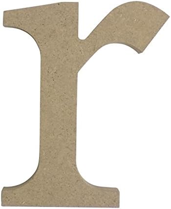 BEIGE FREE STANDING LOWER CASE LETTER 'r' WOODEN MDF H8CM X W6.5CM X D2CM