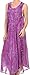 Sakkas 16801 - Laeila Tie Dye Washed Tall Long Sleeveless Tank Top Caftan Dress/Cover up - Purple - OS