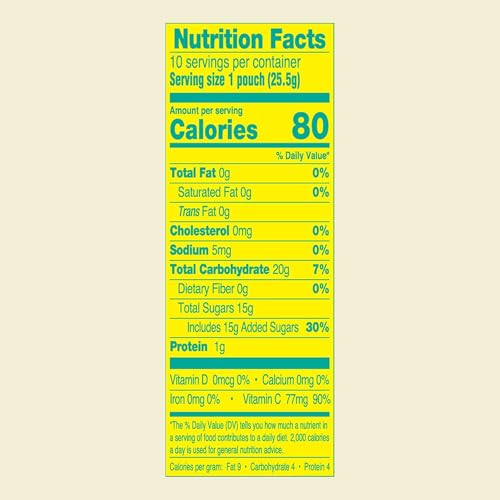 ARIZONA LEMONADE FRUIT SNACKS, SOUR LEMONADE – 0.9 OZ, 10 COUNT BOX
