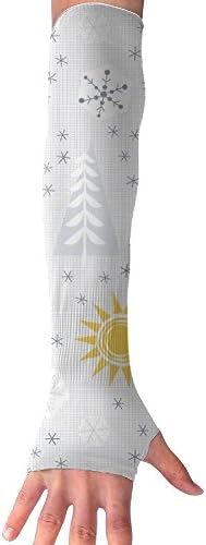 Pine Trees Winter Scene Snow Flakes Arm Sleeves UV Protection For Men Women Youth Arm Warmers For Cycling Golf Baseball Basketball