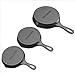 Pre-Seasoned Cast Iron Skillet 3 Piece Set (10, 8 inch & 6 inch Pans) Best Heavy Duty Professional Restaurant Chef Quality Pre Seasoned Pan Cookware For Frying, Saute, Cooking