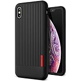 iPhone Xs Max Case, VRS Design [Black] Slim Full Body Protective [Single fit] Ultra Thin Waved Texture Red Label Cover Compatible with Apple iPhone Xs Max 6.5 inch (2018)