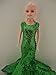 Awe Inspiring Green Sequined Mermaid Gown Made to Fit Barbie Doll