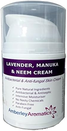 Amberley Aromatics Lavender, Manuka & Neem Cream 50g - Antibacterial & Antifungal Skin Cream (Handy Handbag/Travel/Trial Size)