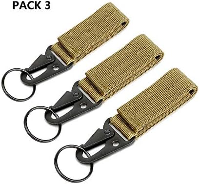 Tactical Belt Keeper with Key Clip for Duty Gear Belt Key Holders Keep Key Ring Easily Accessible (tan)