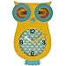Lily's Home Pendulum Owl Clock with Revolving Eyes and Swinging Tail, Wonderful and Colorful Addition to Owl Themed Bedroom Décor, Yellow (13
