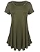 Bluetime Women's Casual V Neck Short Sleeve Tunic Tops Loose Shirts