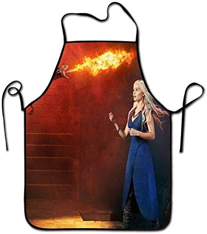 Yloveme Personalized Apron Khaleesi with Dragons Custom Cooking Waist Chef BBQ