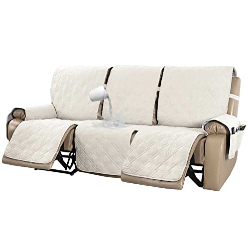 Turquoize 100 Waterproof Recliner Sofa Cover 3 Seat Reclining Couch Cover for 3 Cushion Couch