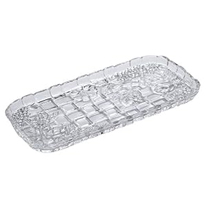 FRCOLOR Crystal Vanity Tray European Vintage Ornate Decorative Tray for Perfume Jewelry and Makeup