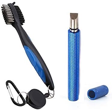 VIPMOON Golf Clean Tool Set,Retractable Golf Club Brush and Golf Club Groove Sharpener for V-Grooves, Portable Sharp and Clean Kits for All Golf Irons(Blue) VIPMOON Golf Clean Tool Set,Retractable Golf Club Brush and Golf Club Groove Sharpener for V-Grooves, Portable Sharp and Clean Kits for All Golf Irons(Blue)