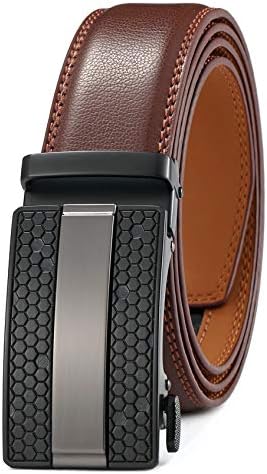 Men's Belt Ratchet Dress Belt with Automatic Buckle Brown/Black-Trim to Fit-35mm wide