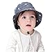 Baby Sun Hat with Chin Strap - Unisex Toddler Summer Beach Pool Play Bucket Hat UPF 50+ Reversible Brim(Dark Blue,2-3 Years)