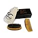 Beard Brush & Comb For Men With Gift Box and Nylon Bag. Real Boar Bristle Beard Kit for Styling, Shaping & Grooming. Compact Beard Grooming Set. Natural Hair Brush for Balms and Oils by Stone & Clark