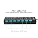 Multi Port USB Splitter, 7 in 1 USB Port 2.0 Hub with High Speed Individual ON/Off Switches and LEDs USB Port Expander (7-Port USB)