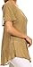 Sakkas 15783 - Ellie Sequin Embroidered Cap Sleeve Scoop Neck Relaxed Fit Blouse - Light Brown - OS