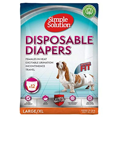 Simple Solution Disposable Dog Diapers for Female Dogs | Super Absorbent Leak-Proof Fit | Large | 12 Count - Thumbnail 5