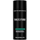 THICK FIBER Hair Fibers for Thinning Hair & Bald Spots (BLACK) - 25g Bottle - Conceals Hair Loss in Seconds - Hair Powder for