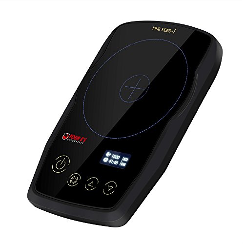 Ultra-Flat Mini Magnetic Stirrer - Four E's Scientific Compact Labware 15-1500RPM with Tempered Glass Plate 1000 ml max. - Portable Appliance with OLED Display Touch Key - US Plug (Black-Grey)