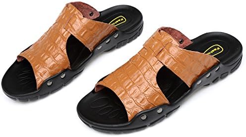 Mens Sports Sandals Leather Fisherman Sandals Closed Toe Summer Outdoor Beach Shoes Water Slippers