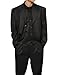 New Men's 3 Piece Black Gangster Pinstripe Dress Suit with Matching Vest