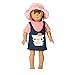 MagiDeal Pink T-shirt Shoulder Strap Dress Hat Outfit for 17inch Zapf Baby Born Dolls
