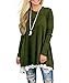 WEKILI Women's Tops Long Sleeve Lace Scoop Neck A-line Tunic Blouse ArmyGreen L/US 12-14