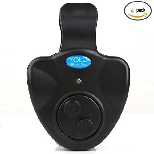 4 Pack Electronic Fish Finder Bite Alarm LED Light Alert Bell Clip on Fishing Rod