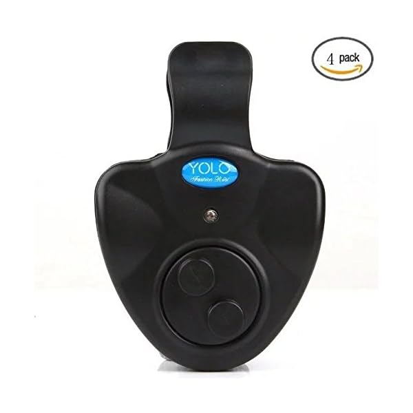 4-pack-Electronic-Fish-Finder-Bite-Alarm-LED-Light-Alert-Bell-Clip-on-Fishing-Rod-Black