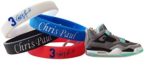 HosI Silicone rubber bracelet, basketball sports wristbands (Including basketball shoe key chain) (No.3)