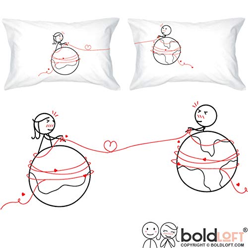 BoldLoft You are Worth Every Mile Couples Pillowcases-Long Distance Relationships Gifts, Long Distance Gifts, His and Hers Gifts for Him, Her, LDR Couples, I Miss You Gifts