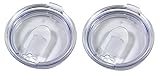 Spill Resistant Clear Yeti Compatible Tumbler Lids Featuring Slide-Lock Closure (2 pack), Compatible with 30-Ounce YETI Ramblers and RTIC (2 pack)