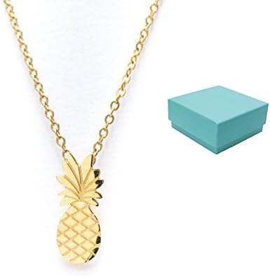 Blu Lily Pineapple Necklace (Gold, 17)
