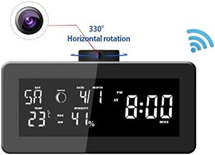 1080P Full HD Wireless Clock Hidden Security Cam Covert Wifi Spy Camera with 330 degrees Rotating lens | 3-4 Hours Rechargeable Battery, Live Streaming, Motion Activated, Iphone &amp; Android Compatible